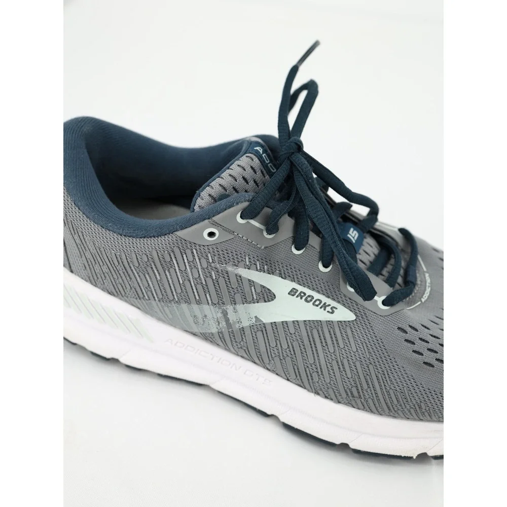 Brooks‎ Addiction GTS 15 Running Shoes Gray Navy Support Sneakers 10.5 Women